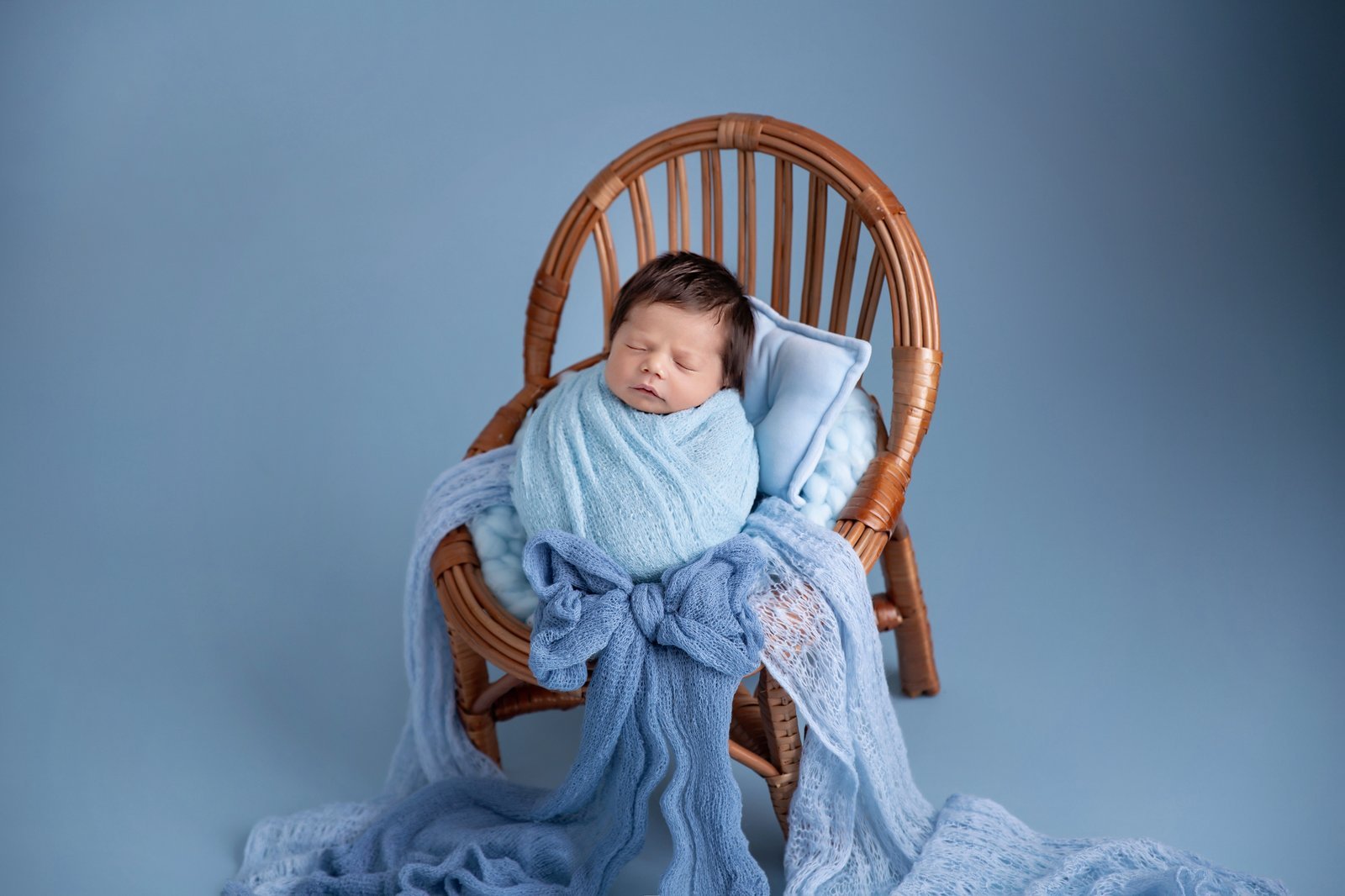 Cenário temático Clean Azul para ensaio newborn